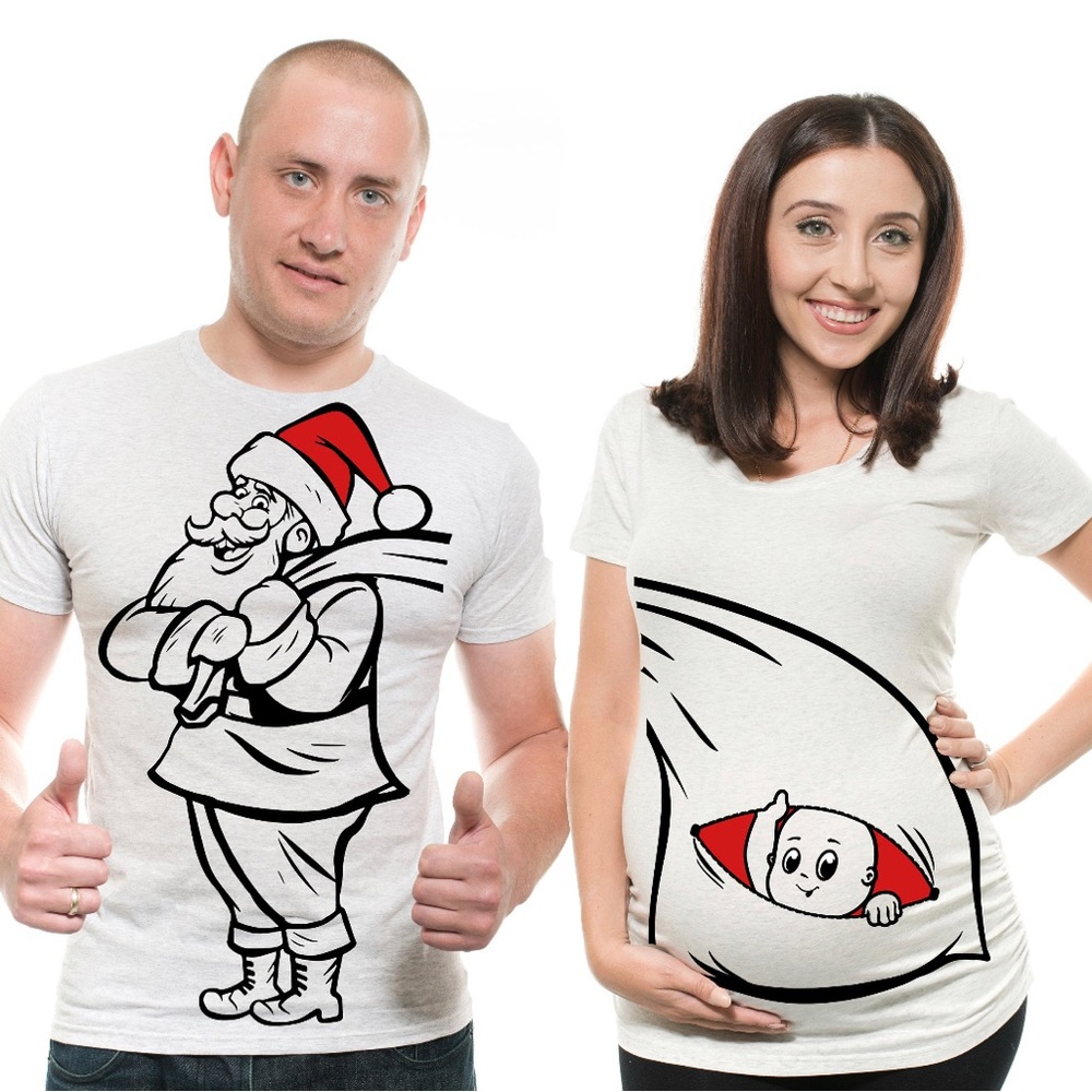Christmas maternity shirt with matching shirt for a couple 🥰